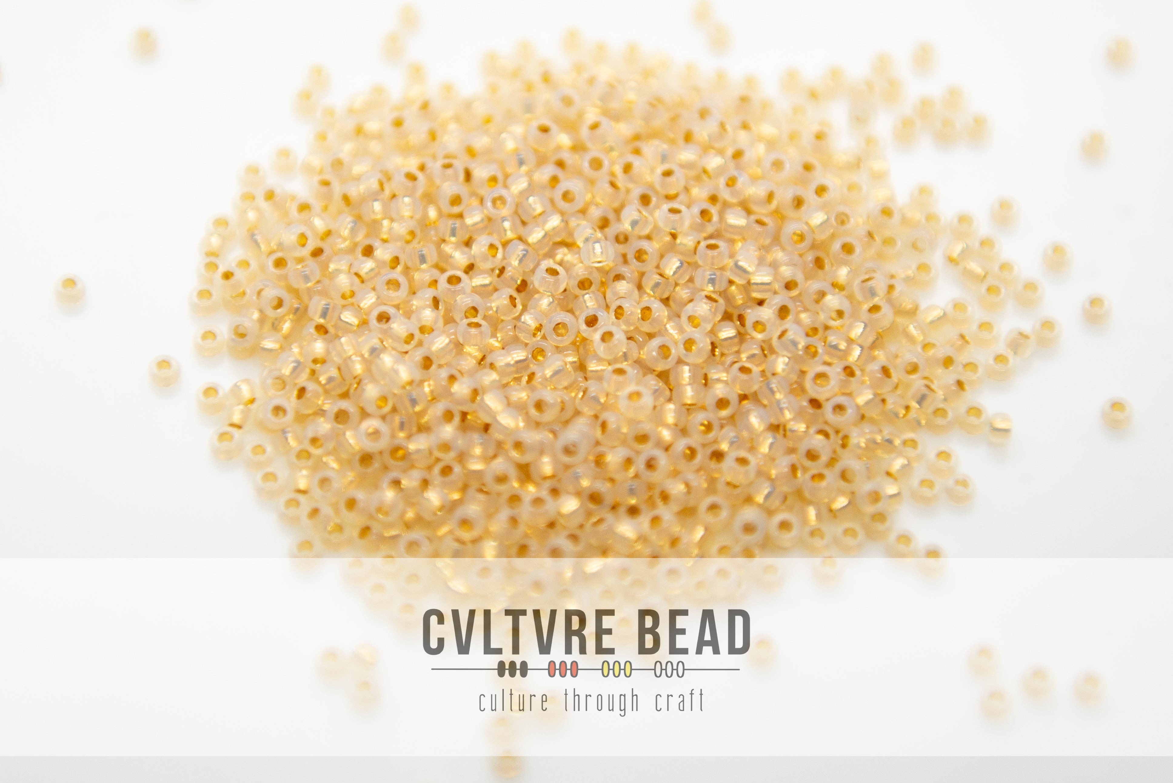 Miyuki Seedbead 11/0, approx 8.5g, 24kt Gold Lined Opal